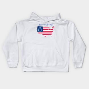 America the Beautiful T-Shirt, 4th of America the Beautifl July, Patriotic Vintage Syle American Flag Shirt Kids Hoodie